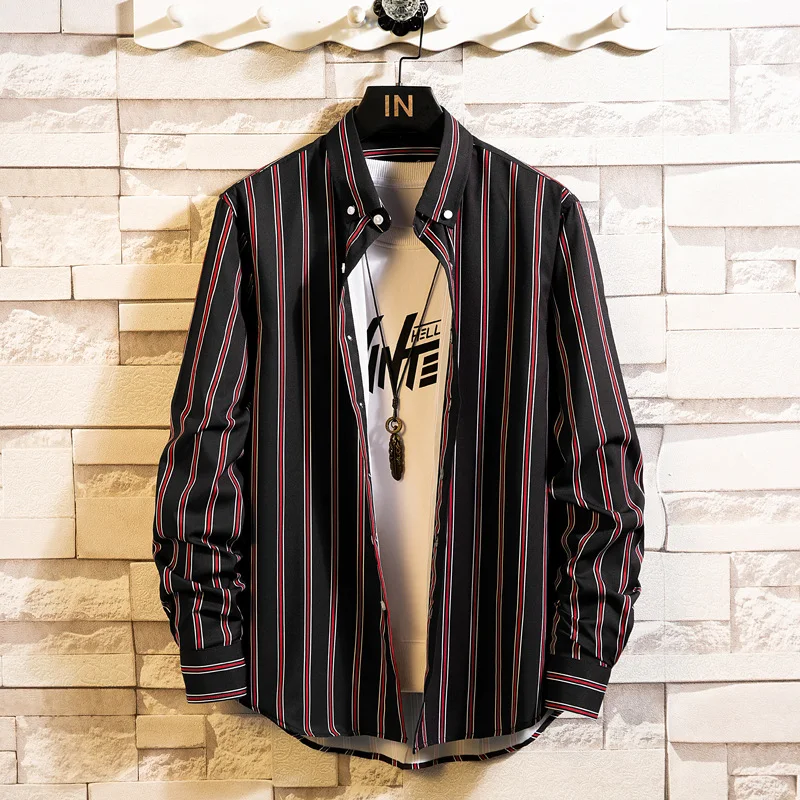 Title 16, Camisas Listradas Casuais Masculinas para Adole...