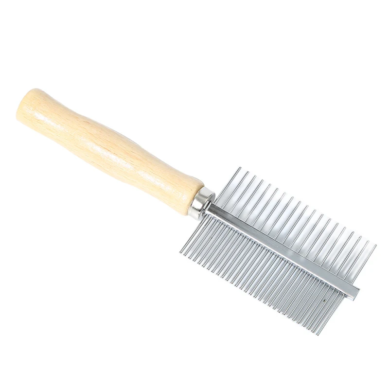 Doppelreihiger Kamm mit Holzgriff für müheloses Entwirren und Stylen. Ideal für alle Haartypen, langlebig und schonend. — foto 1