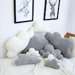 Almofada em forma de nuvem cinza e branca adorável, pelúcia recheada, brinquedo, roupa de cama, decoração para quarto de bebê, presente para menina — foto 7