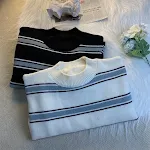Gestreifter Pullover mit Rundhalsausschnitt für Herren im Herbst- und Winterstil — foto 3