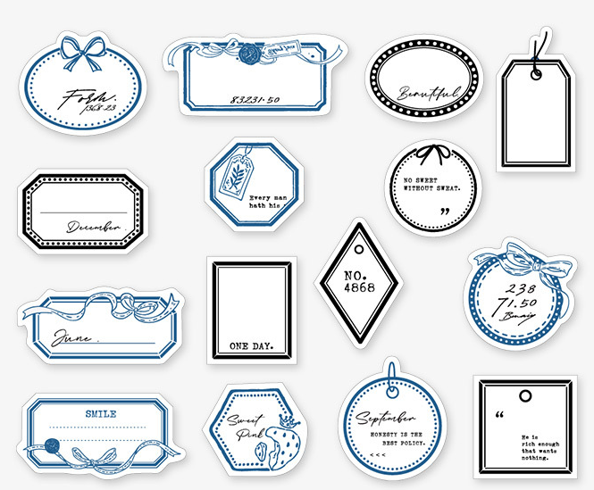 Title 1, Mini Etiquetas Retro para DIY 45 Folhas Papel B...