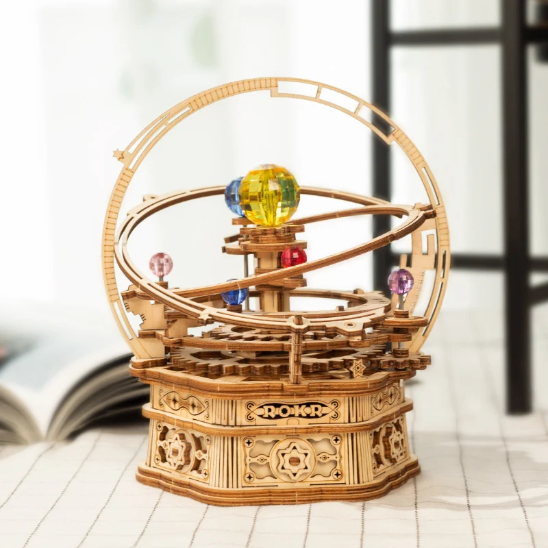 Modelo mecânico de madeira DIY Star Love AKM, caixa de música artesanal, quebra-cabeça e presente criativo. Construa e ouça suas músicas favoritas! — foto 8