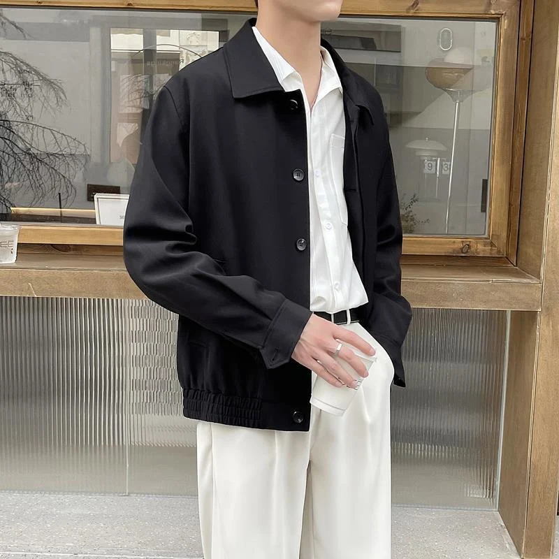 Jaqueta de trabalho curta masculina, casual e minimalista, ideal para um visual moderno e confortável, perfeita para o dia a dia. — foto 10