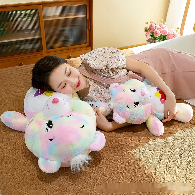 Urso de Pelúcia Colorido com Expressões Ursinho Arco-Íris Macio e Divertido, um brinquedo adorável para abraçar e colecionar. — foto 6