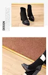 Patchwork pointed-toe high heel short boots with back zipper, perfect for a fashionable and stylish look, elevate your s — photo 7