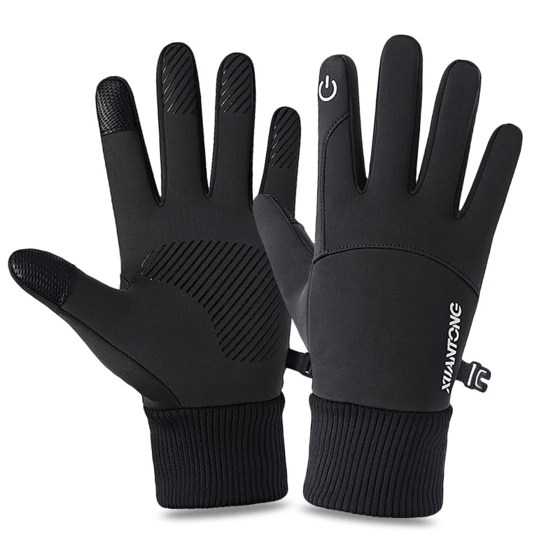 Elastische Touchscreen-Handschuhe für Herbst und Winter halten warm. Bequeme Bedienung von Smartphones und Tablets bei Kälte. — foto 2