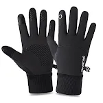 Elastische Touchscreen-Handschuhe für Herbst und Winter halten warm. Bequeme Bedienung von Smartphones und Tablets bei Kälte. — foto 2