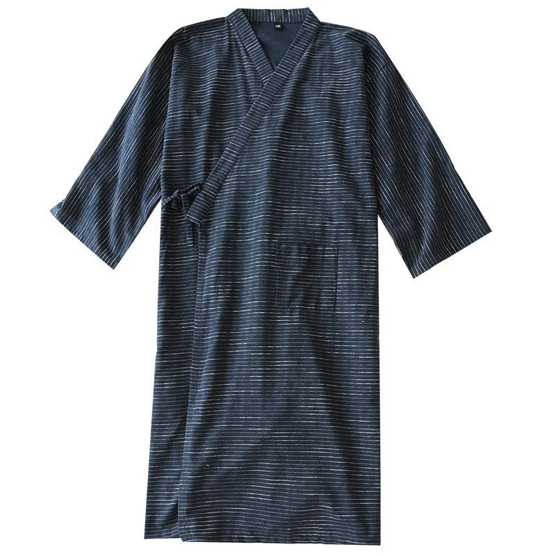 Kimono de algodão gaze jacquard de verão, fino, roupão de banho simples para casa, leve e confortável, ideal para o verão. — foto 8