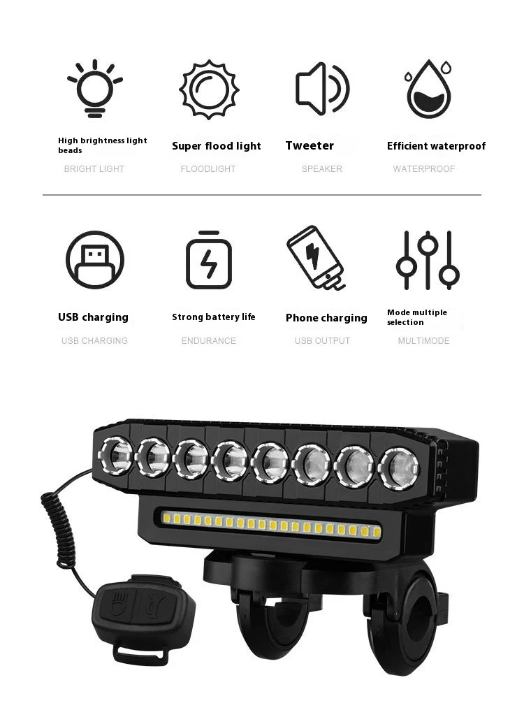 Title 15, Farol de bicicleta super brilhante para pedalar...