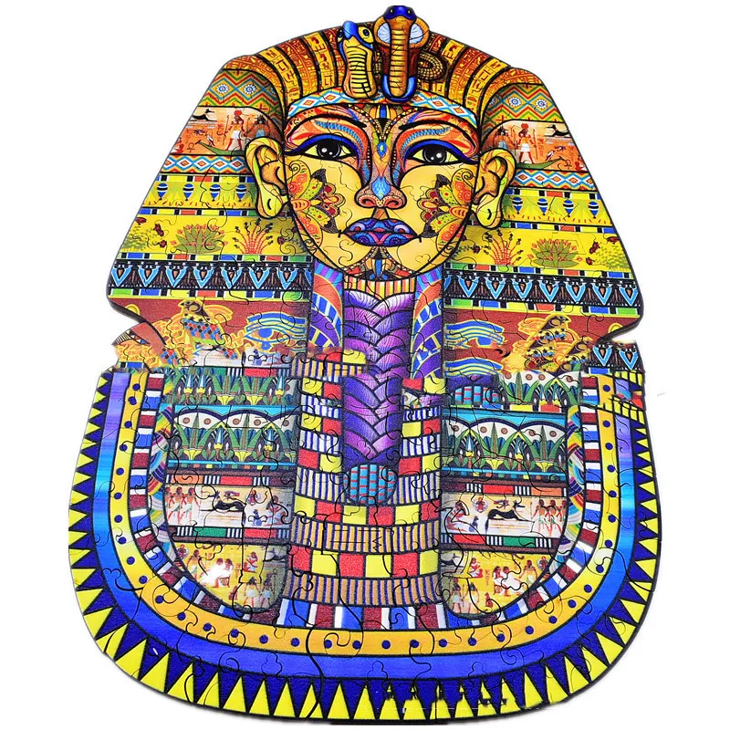 Egyptian Pharaoh Special-shaped Wooden Jigsaw Puzzle Toy, a fun and educational game that provides hours of entertainmen — photo 2
