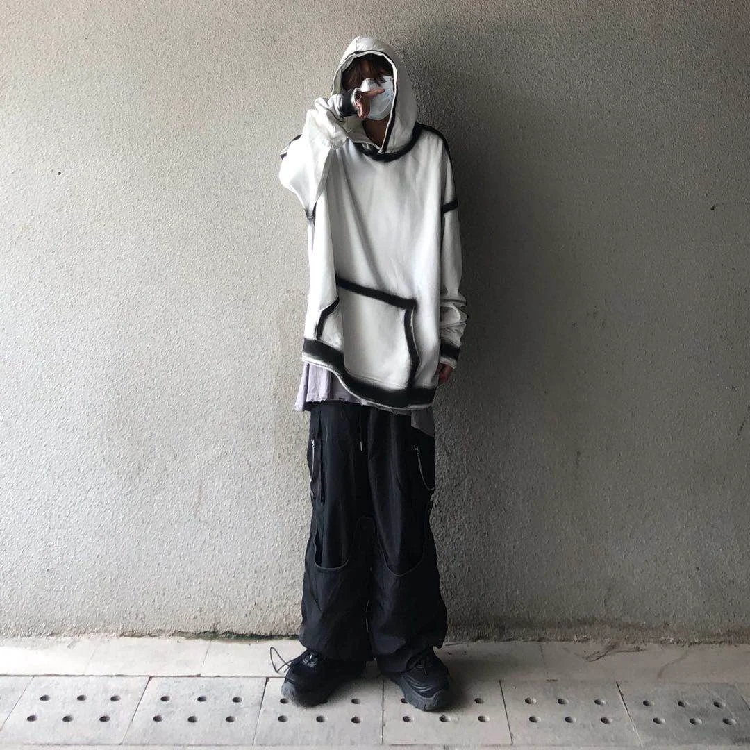 Graffiti Inkjet Wash Water Hooded Jacket Dark High Street. Dark urban style, water resistant, perfect for the streets. — photo 3