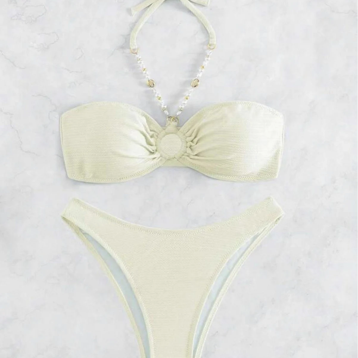 New Pure Color Halter Women's Beach Bikini Perfect for Sunbathing and Relaxing by the Sea Enjoy Your Summer Days — photo 21