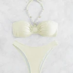New Pure Color Halter Women's Beach Bikini Perfect for Sunbathing and Relaxing by the Sea Enjoy Your Summer Days — photo 21