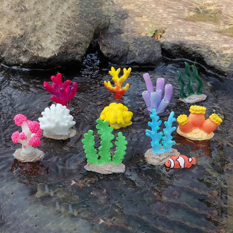 Title 1, 10Styles Colorful Artificial Aquarium Mini Cora...