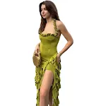 Feminino puro desejo de pendurar pescoço irregular vestido slim fit — foto 4