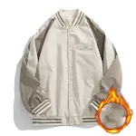 Contrast Color Design Baseball Jacket Trend. Stay stylish with this modern and versatile jacket. Perfect for casual wear — photo 5