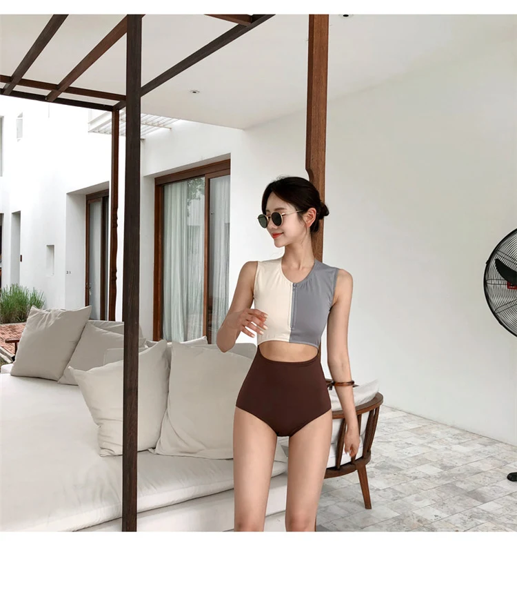 Colorblock High Waist Bare One Piece Swimsuit. Flatter your figure and enjoy comfortable support for a radiant look at t — photo 5
