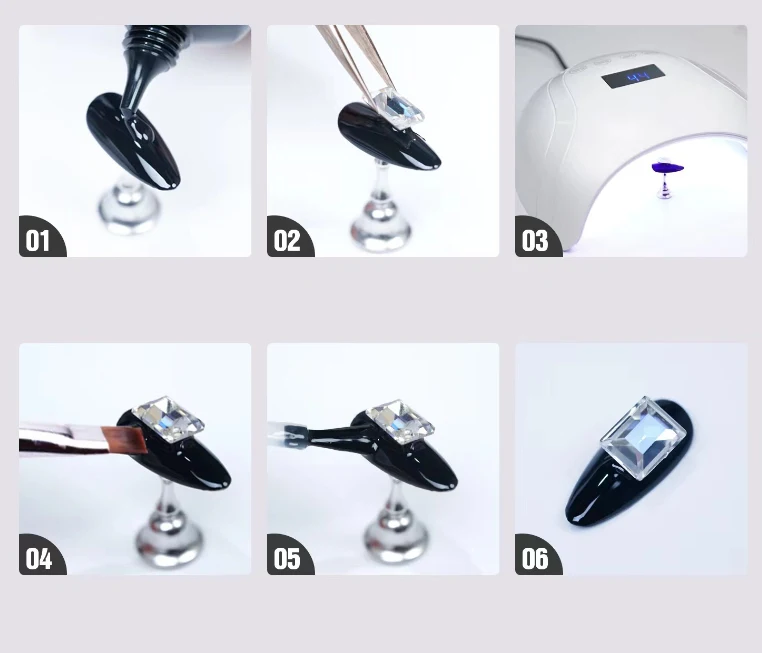 30g Gel Sólido Mágico de Pontas de Unhas com Tecnologia Preta, Cola Falsa, Bastão Adesivo para Aplicação e Manicures Perfeitas — foto 1