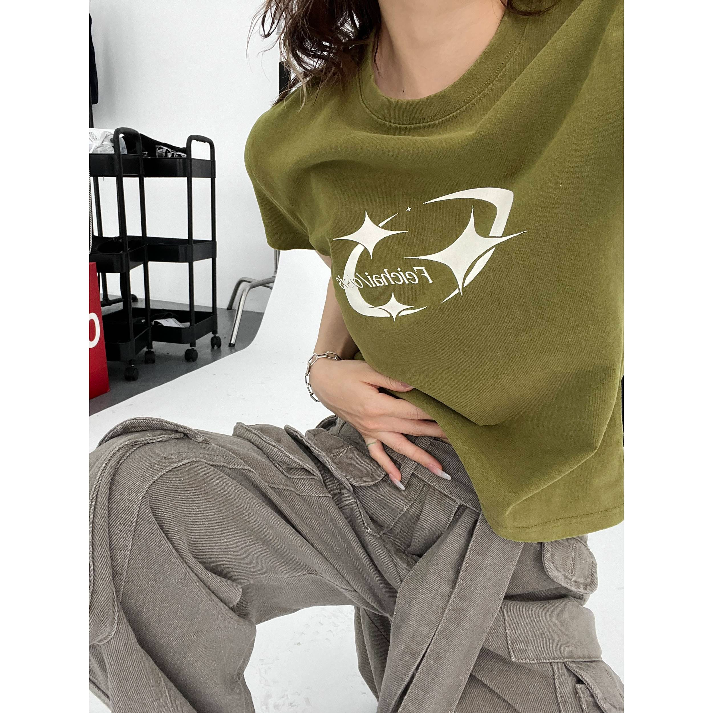 Title 4, INS American Slim Fit T-shirt Retro Design Kort...