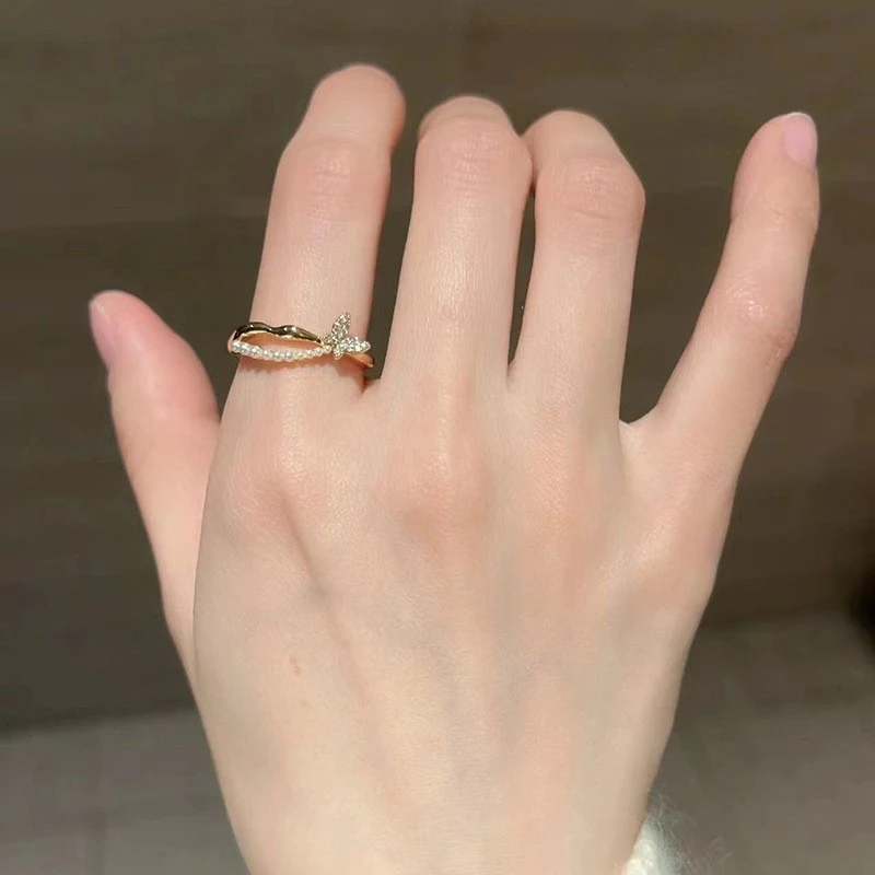 Anel de borboleta esmaltado colorido para mulheres Jóia feminina vibrante e charmosa Acessório perfeito para realçar seu estilo Presente ideal para ela — foto 3