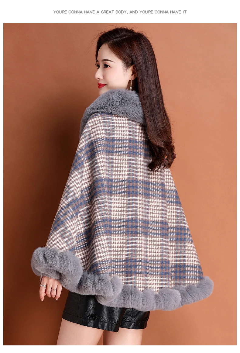 Title 14, Womens Cape and Shawl Coat, Thickened Cloak, W...