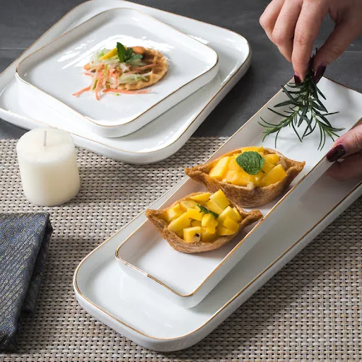 Title 1, Nordic Gilt Edged Ceramic Western Dish elevates...