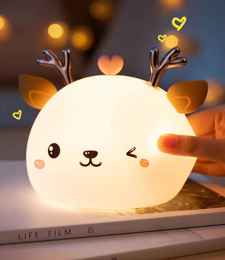 Home Simple And Cute Colorful Silicone Pat Light. Soft, comforting light perfect for kids rooms. Easy to use and provide — photo 4