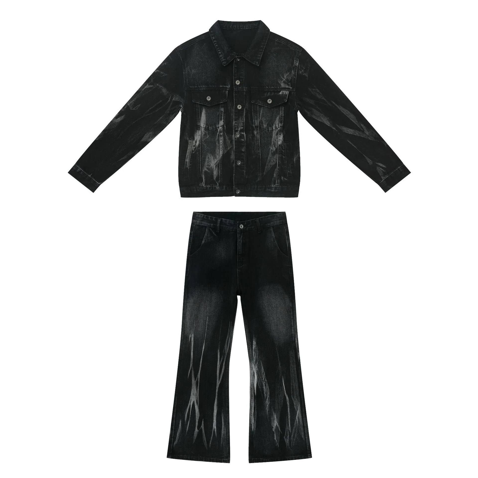 Heren Retro Gewassen Losse Casual Denim Pak. Comfortabel en stijlvol. Perfect voor dagelijks gebruik, biedt bewegingsvrijheid en een relaxte uitstraling. — foto 12