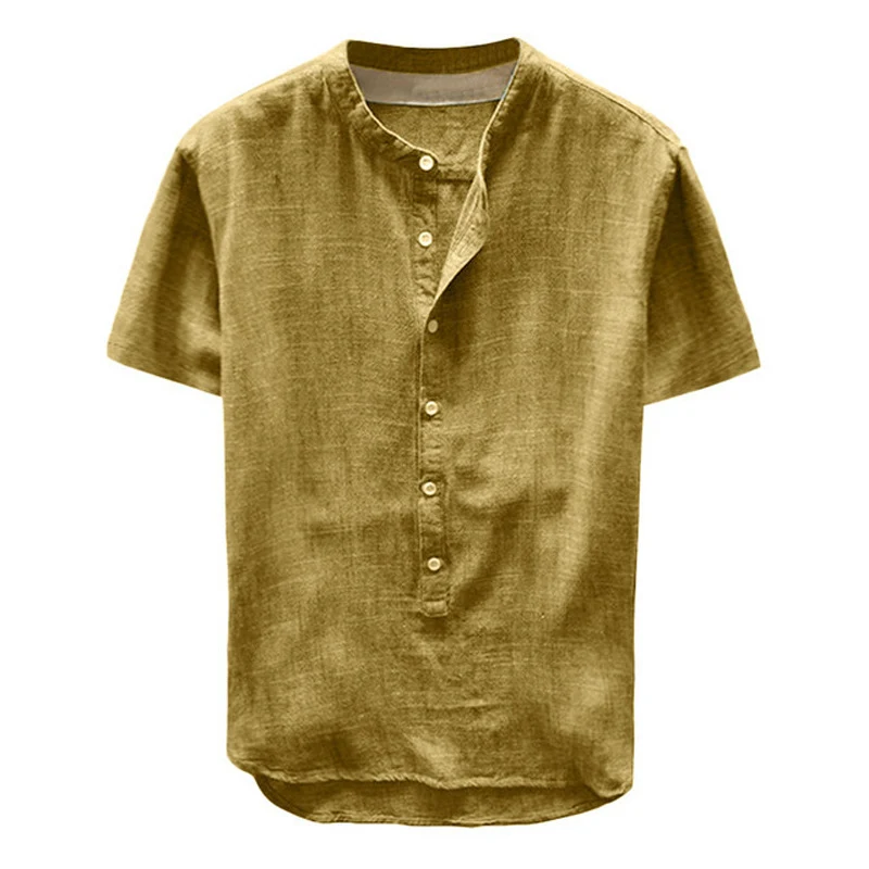 Camisa masculina de algodão liso, conforto e estilo para o seu dia a dia. Perfeita para diversas ocasiões, fácil de combinar e ideal para o homem moderno. — foto 4