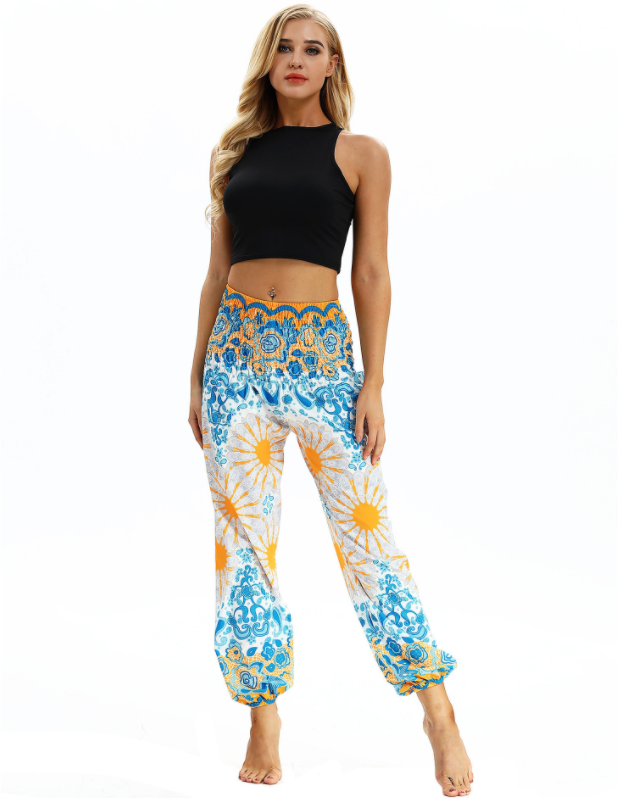 Digital Printed Lantern Pants Loose Thin Elastic Waist Harem Pants for Comfort and Style, Perfect for Casual Wear and Ev — photo 14