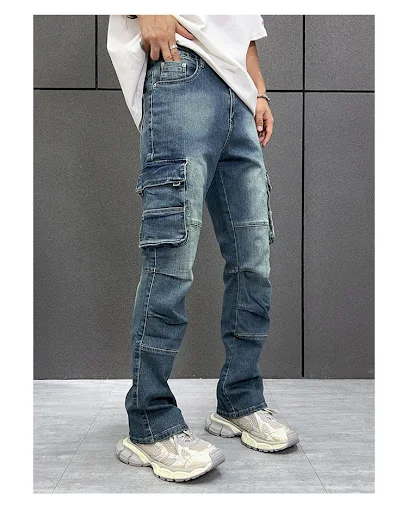 Title 6, Mens Multi-Pocket Workwear Jeans, Loose Fit in...
