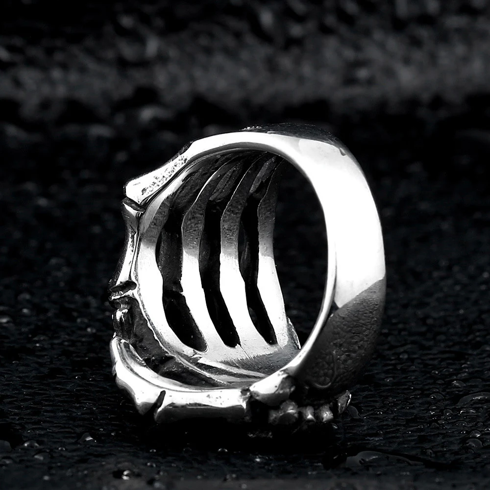 Anel Punk Criativo Beier de Aço Titânio com Design de Mão Esquelética, expresse sua personalidade única, resistente e estiloso, para um visual impactante. — foto 7