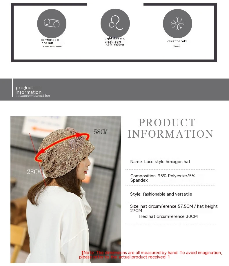 Title 3, Polyester Lace Three Flowers Toque Sleeve Cap, ...