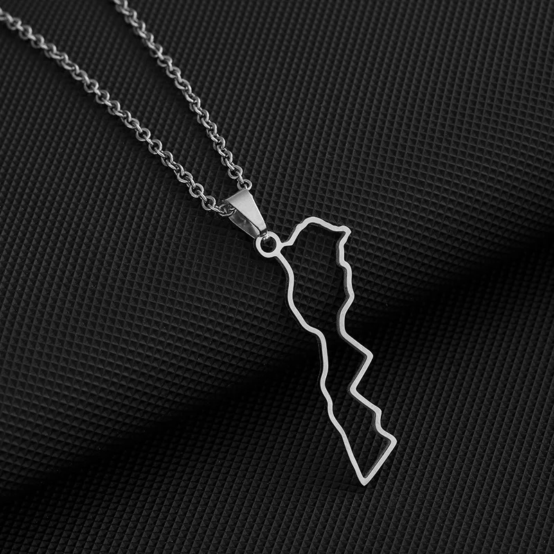 Colar com pingente de mapa do Marrocos em aço inoxidável. Demonstre seu amor pelo Marrocos com este colar elegante. Um presente perfeito. — foto 8