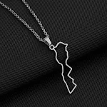 Colar com pingente de mapa do Marrocos em aço inoxidável. Demonstre seu amor pelo Marrocos com este colar elegante. Um presente perfeito. — foto 8