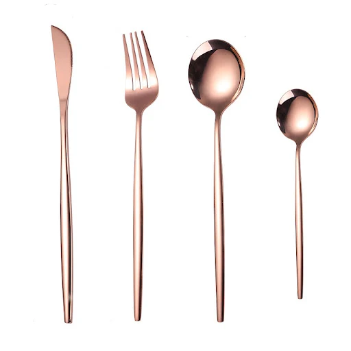 Title 2, Simple Stainless Steel Steak Knife and Fork Set...