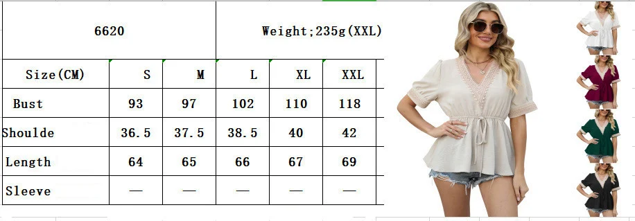 Camiseta com decote em V e manga curta com corte na cintura — foto 2