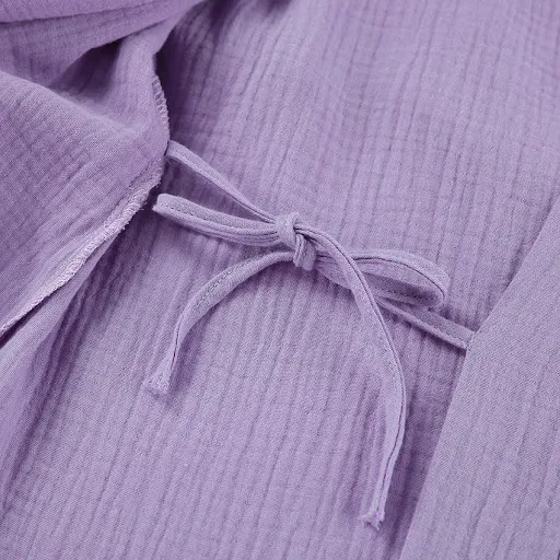 Title 8, Cotton Lace-up Solid Color Pajamas Comfortable ...