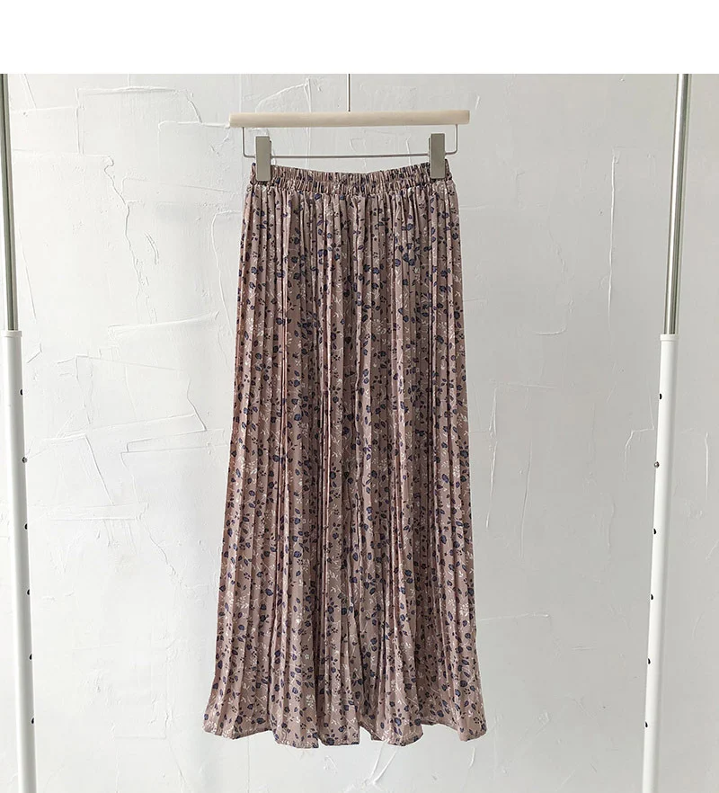 Title 4, Temperament Commute Printed Long Pleated Skirt ...