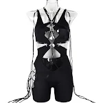 Modieuze gehaakte jumpsuit met strik, perfect voor dames. Combineer stijl en comfort, ideaal voor diverse gelegenheden. Maak een statement. — foto 15