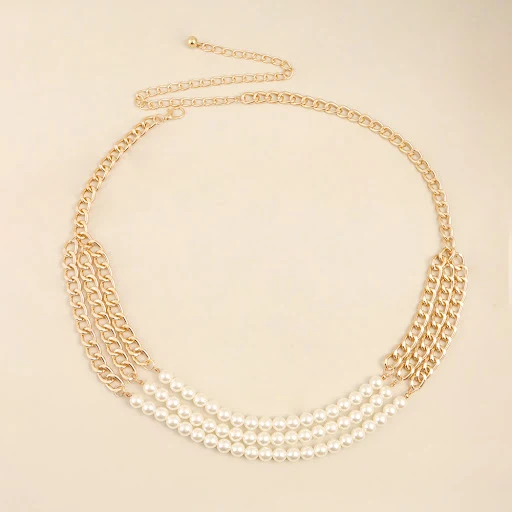 Title 11, Nieuwe Dames Taille Ketting Drielaags Parelkett...