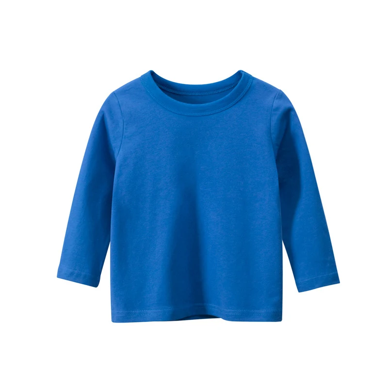 Camiseta Manga Longa Infantil Cor Sólida Camisa de Propaganda para Crianças Confortável e Perfeita para Publicidade — foto 1