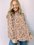 Women's European And American Retro High-necked Bubble Sleeve Casual Shirt — photo 5