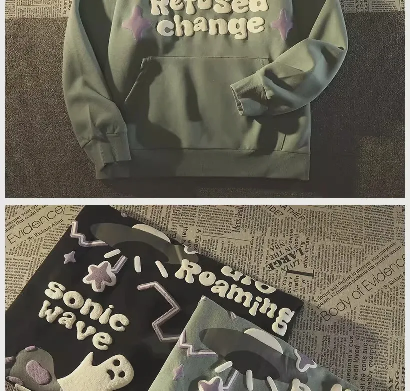 Sudadera con capucha de fantasma de murciélago retro americano, cómoda y con estilo. Ideal para disfraces o uso diario. Material suave y diseño único. — foto 2