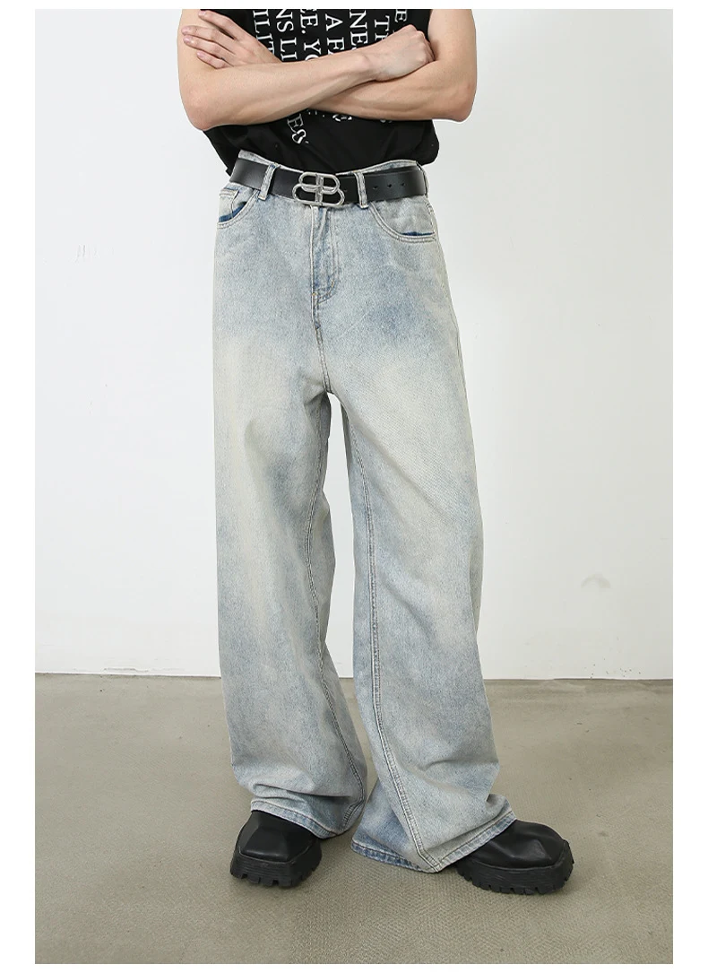 Title 12, Jeans rectos American Retro lavados para hombre...