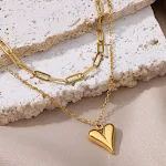 Colar duplo dourado Fashionable Love Chain. Expresse amor com elegância! Um acessório perfeito para um toque sofisticado. Compre já! — foto 9