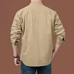 Macacão de algodão masculino Manga comprida Camisa Conforto e durabilidade para trabalho e lazer Peça versátil para atividades ao ar livre e uso diário — foto 4