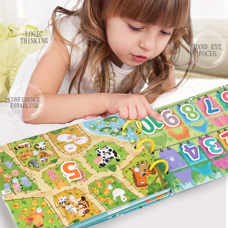 Livro de Colar Educacional Inglês Completo Brinquedos de Iluminação com Velcro para Educação Infantil Promove Aprendizagem Divertida. — foto 5