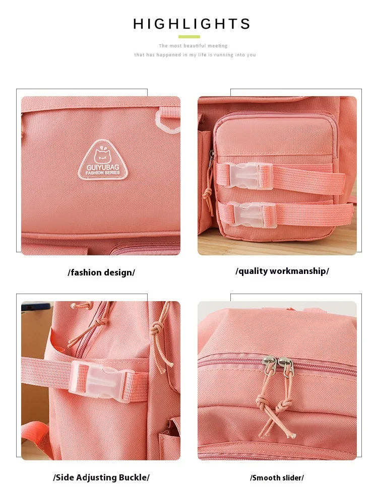 Mochila Escolar de Grande Capacidade para Estudantes do Ensino Médio Conjunto de Quatro Peças, Perfeita para Levar Tudo — foto 9