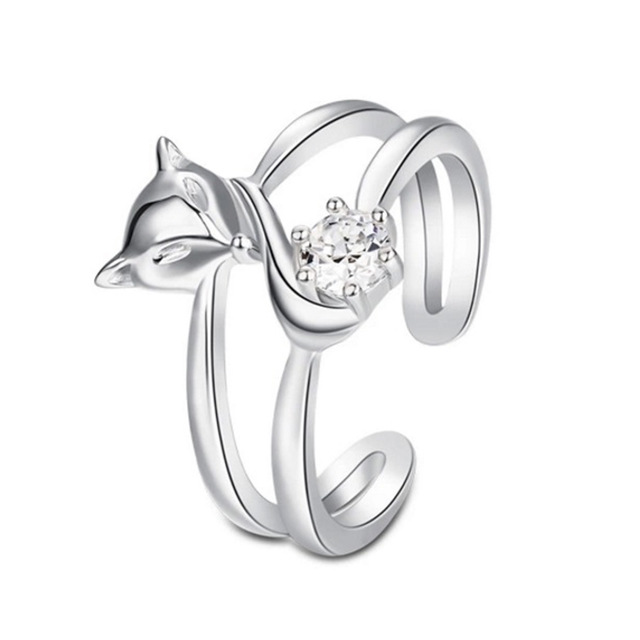 Anello volpe da donna, gioiello elegante dal design unico. Perfetto come regalo o per aggiungere un tocco di fascino al tuo look quotidiano. — foto 2